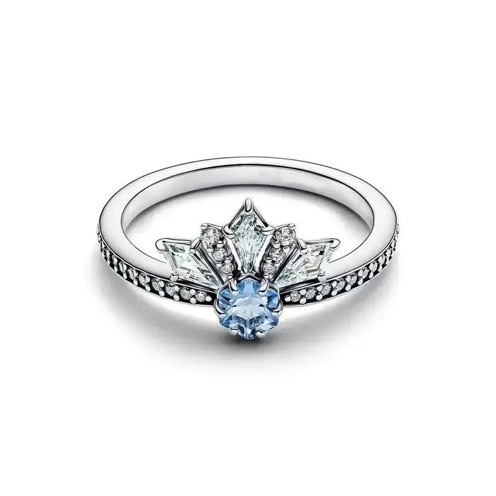 Bague en argent S925 - design en forme de cœur - bijoux pour femmes pour accessoires de fête de fiançailles