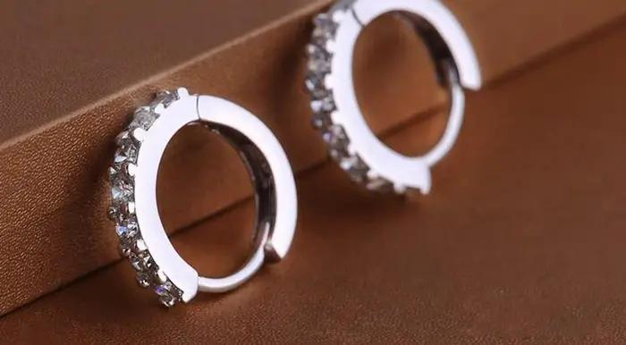 Bébé 925 argent 10mm cercle Zircon petite boucle d'oreille pour enfant Grils