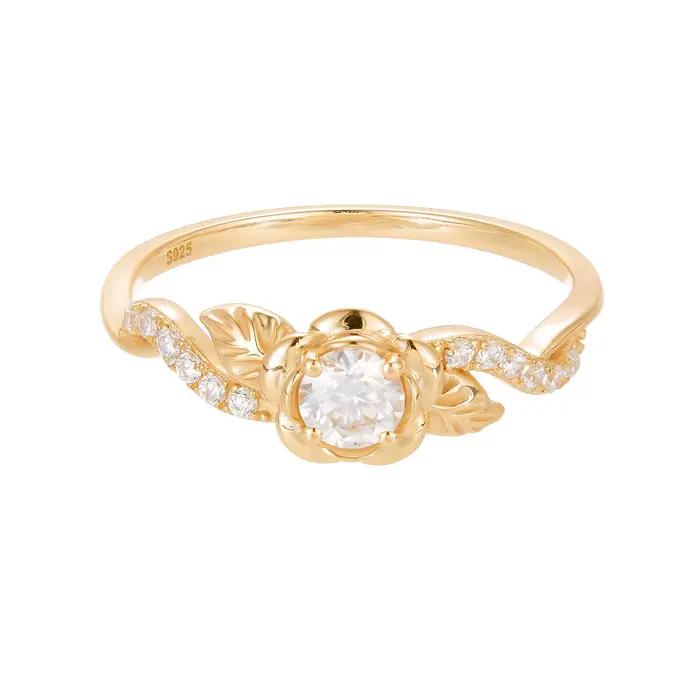 LAMOON – bagues en pierres précieuses Moissanite pour femmes, en argent Sterling 925, élégantes, de