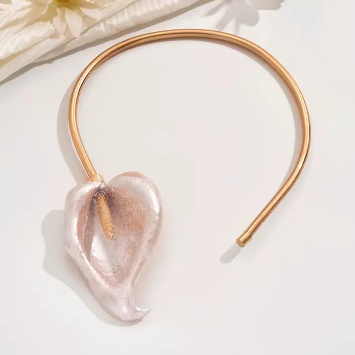 Collier ras du cou ouvert en forme de fleur de lys Calla pour femmes, déclaration rétro française, Unique, fête, Banquet, bal, accessoires bijoux tendance