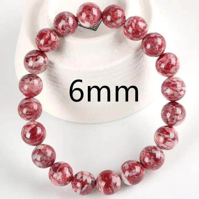 Bracelet Rare en jaspe Oriental rouge naturel, perles rondes, cristal de sang extensible, 6mm, 7mm,