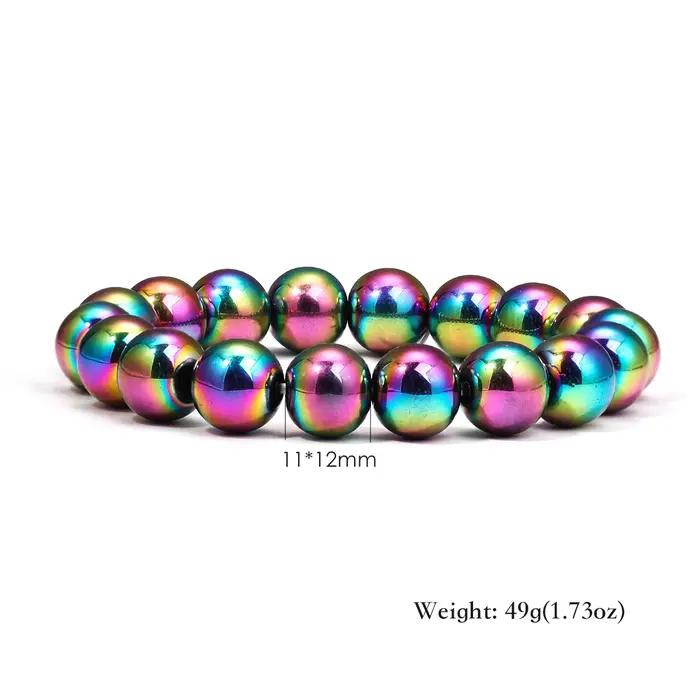 Bracelet en pierre d'énergie hématite classique pour homme et femme occasions spéciales partage amoureux cadeau d'amitié
