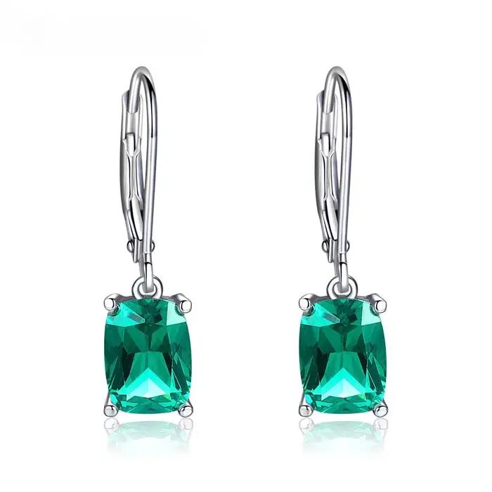 Boucles d'oreilles en argent Sterling 925 avec topaze bleu ciel, pierres précieuses élégantes, fête