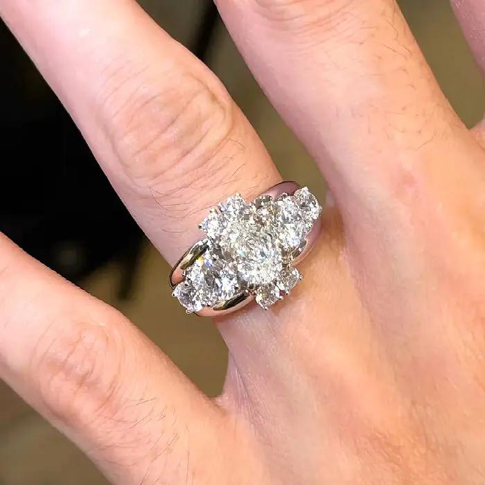 BXINY luxe 5*7mm coupe ovale Moissanite bague 925 en argent Sterling plaqué or 18K pour les femmes diamant alliance cadeau bijoux fins