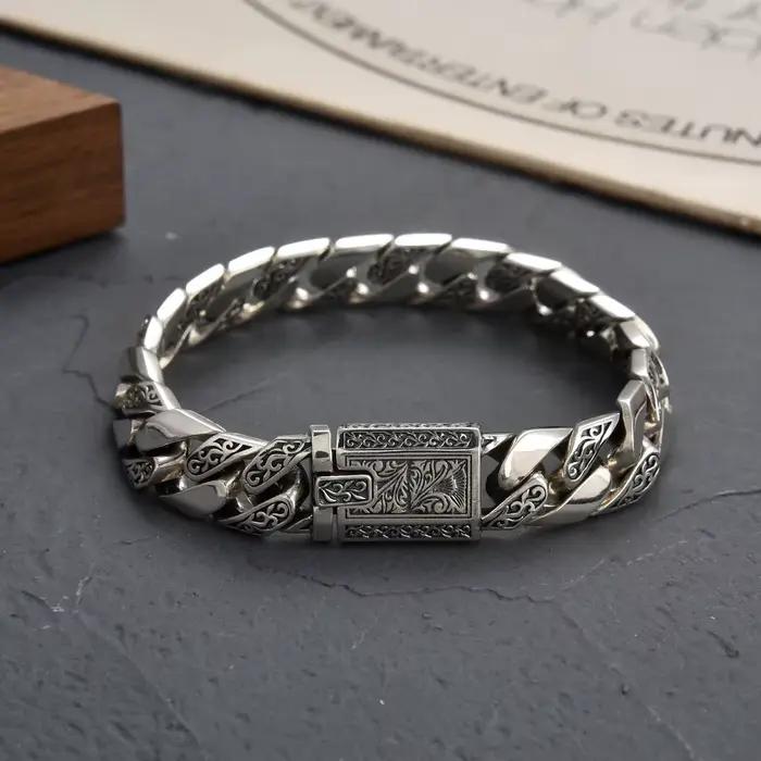 Guirlande de vigne intemporelle en argent Sterling S925, boucle rétro Punk, bijoux de réservoir, cad