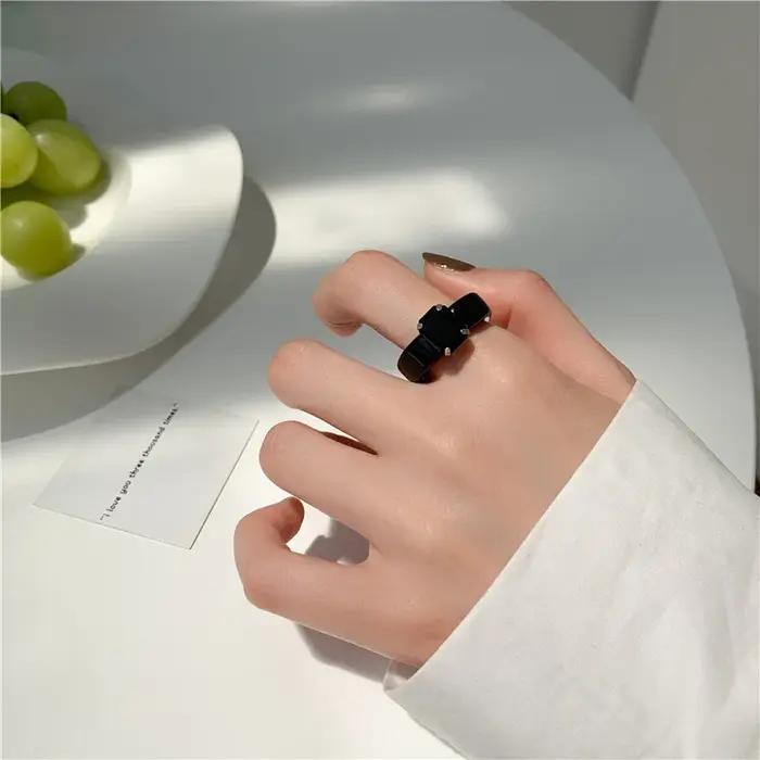 Bague de Luxe Géométrique Irrégulière pour Femme, Strass Clip Coloré Transparent, Bague Ronde, Acces