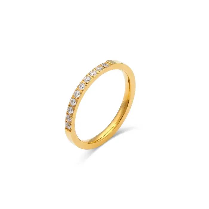 E.B.belle – bagues classiques de luxe en Zircon plaqué or 18 carats pour femmes