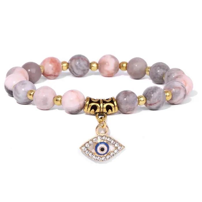 Bracelet de perles de pierre de sodalite bleue