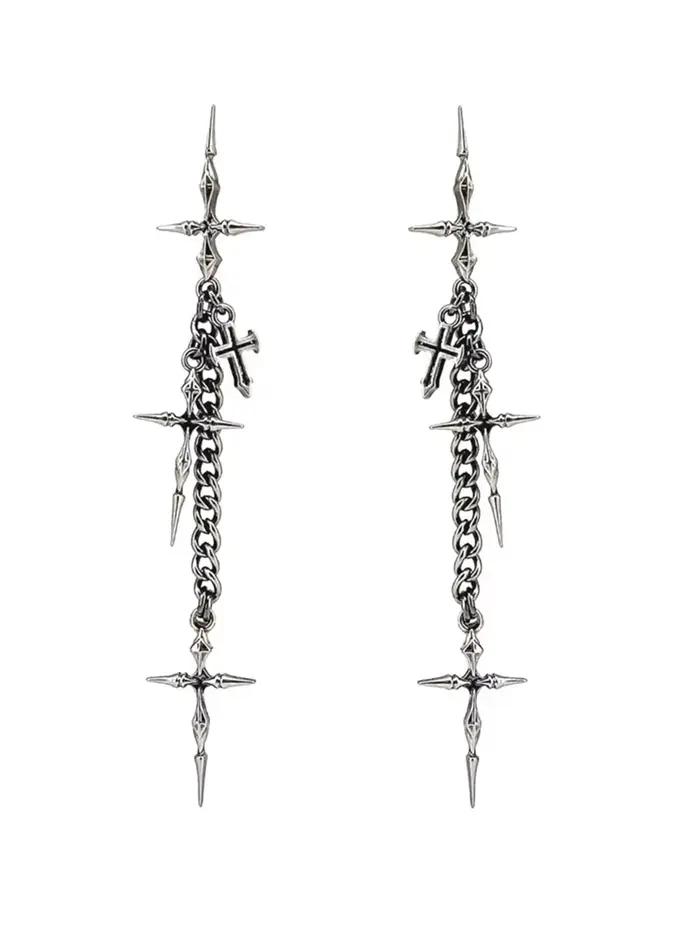 Boucles d'oreilles pendantes croisées de style gothique, accessoires de bijoux à la mode, choix parl