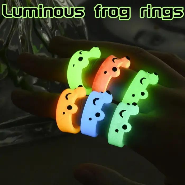 Bague grenouille Shoous en résine acrylique colorée pour femmes et filles