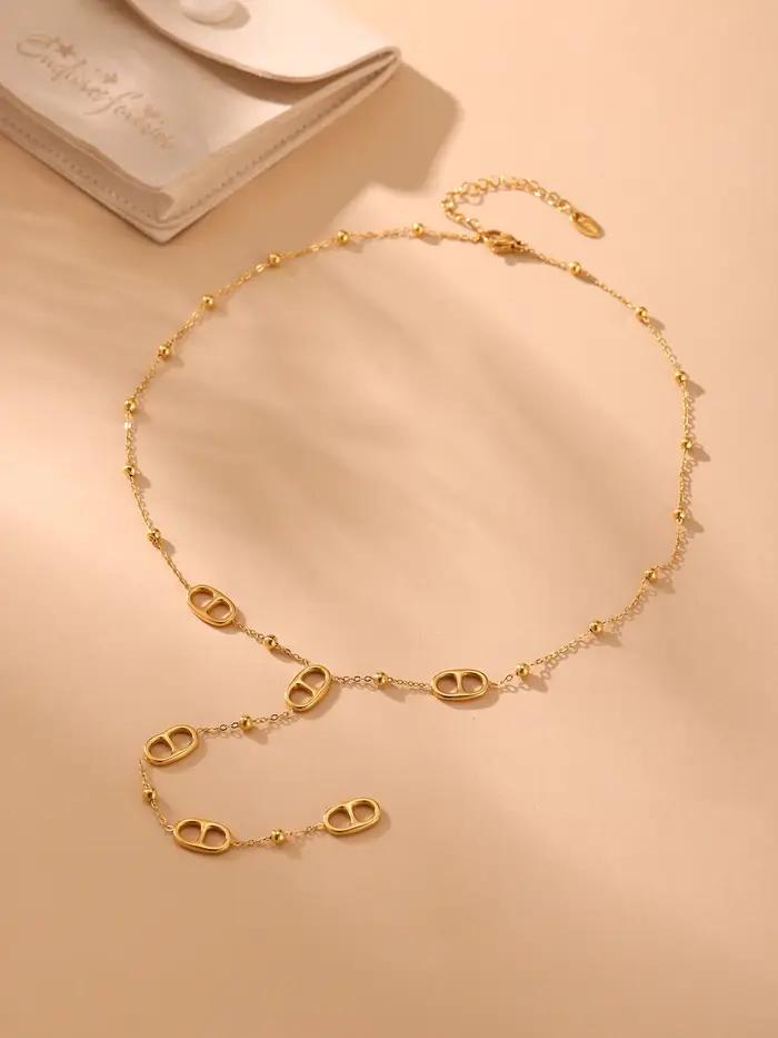 Nivora mode longue chaîne en acier inoxydable colliers pour femmes PVD véritable plaqué or métal fem