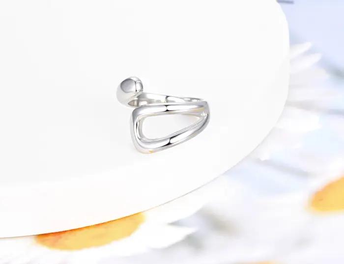 Lokaer – bague géométrique en acier inoxydable plaqué or 18K