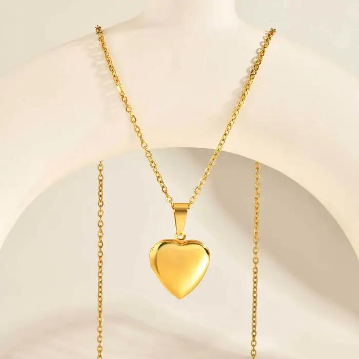 Collier personnalisé photo coeur en or acier inoxydable pour femmes occasions spéciales cadeau mémorable