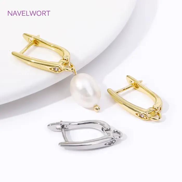 Boucles d'Oreille Crochet Fermoirs en Or 18K Plaqué pour Créations Bijouterie Personnalisées Occasions Spéciales Fournitures DIY