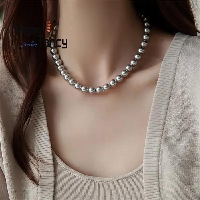 Collier de perles d'eau douce naturelles élégant pour femmes occasions spéciales collier ras du cou certification qualité style classique
