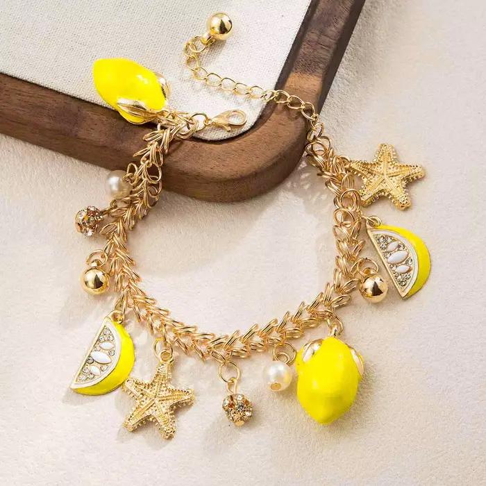 Bracelet pendentif citron vert pour femme, léger et confortable, idéal pour le quotidien, printemps-été