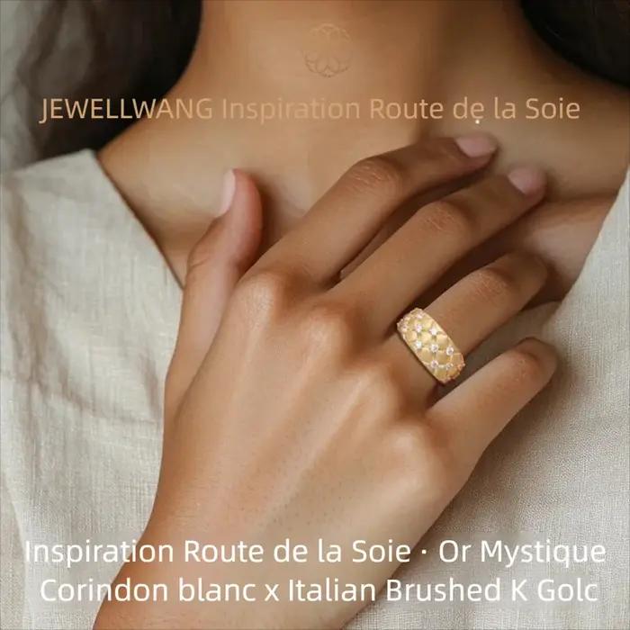 Bague en argent sterling 925 saphir blanc design rétro motif géométrique bijou de fiançailles élégant pour femmes occasions spéciales
