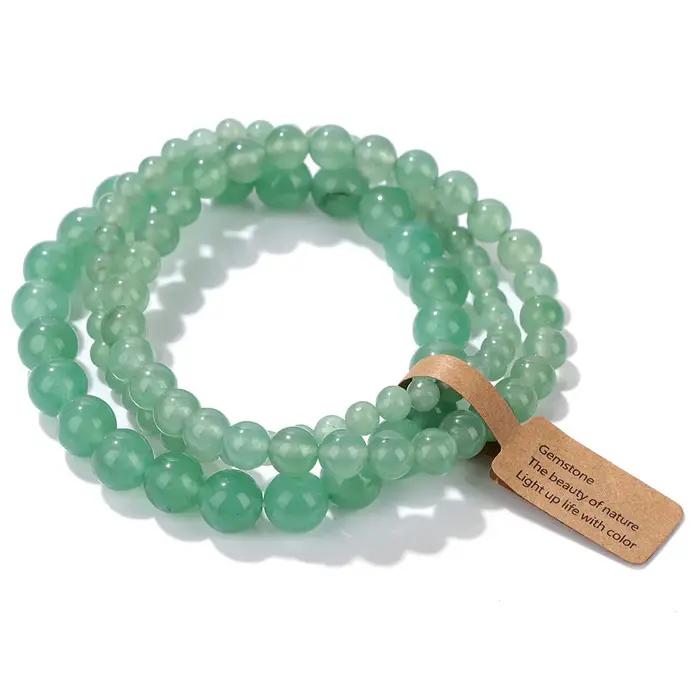 3 pièces/ensemble Bracelet de perles en pierre naturelle pour femmes hommes 4 6 8 MM indien mousse Agates Rhodonite