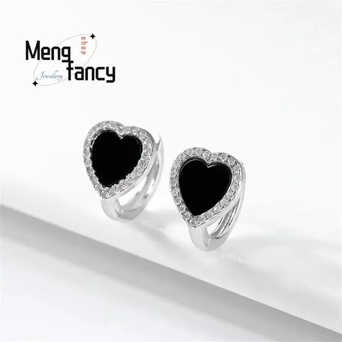 Boucles d'oreilles en argent sterling 925 incrustées de jadéite pour femmes élégantes et sexy, bijoux fins et modernes pour occasions spéciales
