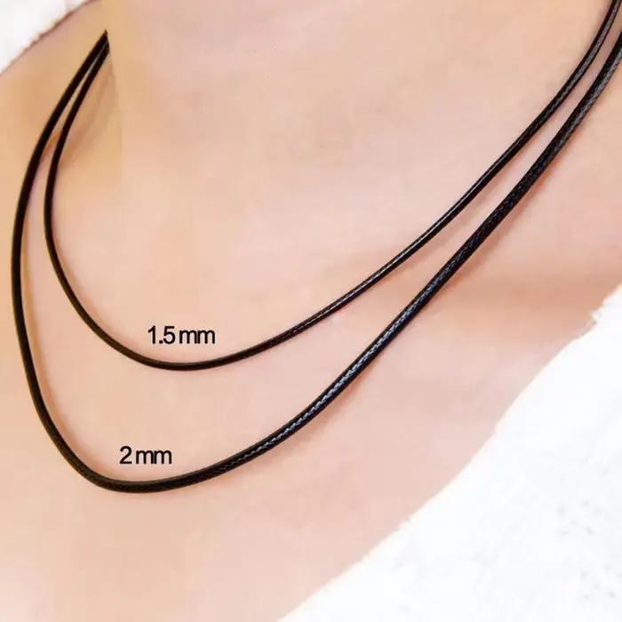 Collier Chaîne en Cuir Noir pour Bricolage Fait Main Corde Tressée Occasions Spéciales Personnalisé
