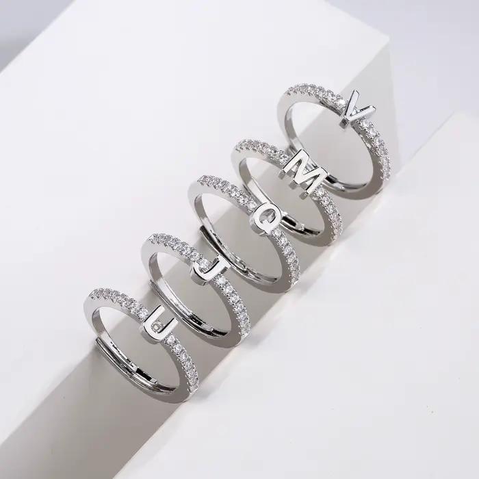 HECHENG, bague avec lettres initiales pour femmes, classique, ouverture Simple, bijoux de fête, cadeau, vente en gros
