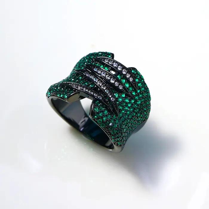 Bague empilable de luxe Monaco Design pour femme en cuivre plaqué or 18 carats sertie de zircone cubique bagues de cocktail mode soirée mariage fiançailles