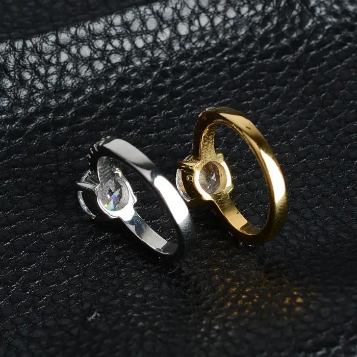 Alliance de Luxe en Acier Inoxydable Plaquée Or 18 Carats Serties de Zirconium Blanc Pour Femmes Occasions Formelles Engagement Professionnel
