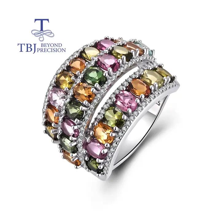 Bague en argent sterling 925 avec tourmaline naturelle pour femmes, alliance de mariage avec certificat d'évaluation, bijou pour occasions spéciales et anniversaires