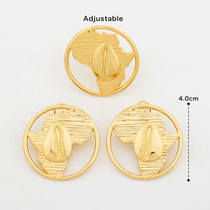 Ensemble de bijoux plaqués or 18 carats YM pour femme avec bague réglable et boucles d'oreilles clips motifs géométriques pour occasions spéciales et cadeaux