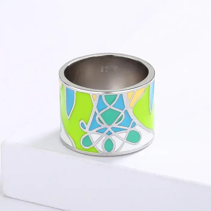Bague en forme de feuille époxy verte pour femmes bijoux en émail faits à la main bijoux de mariée fiançailles nouvelle collection 2024 alliance de mariage occasion engagement