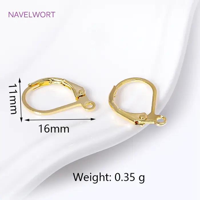 Boucles d'oreilles françaises à levier arrière, crochets de boucles d'oreilles plaqués or 18 carats
