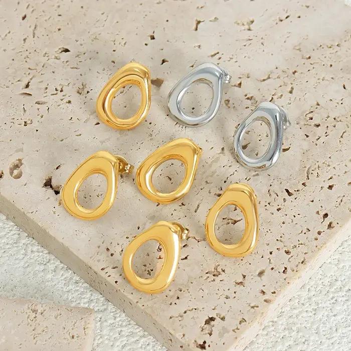 Boucles d'oreilles créoles géométriques pour femmes et filles