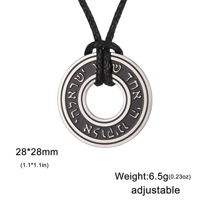 LIKGREAT juif Shema hébreu collier pour femmes hommes israélien Kabbalah bénédiction pendentif en ac