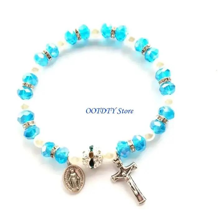 367a Rosary Bracelet Perle élastique Charme fille fille Hands Decoration