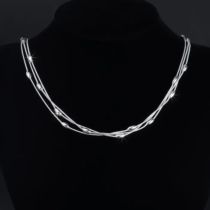Collier de perles en argent sterling 925 pour femmes élégantes occasions spéciales bijoux cadeaux de noël mariage
