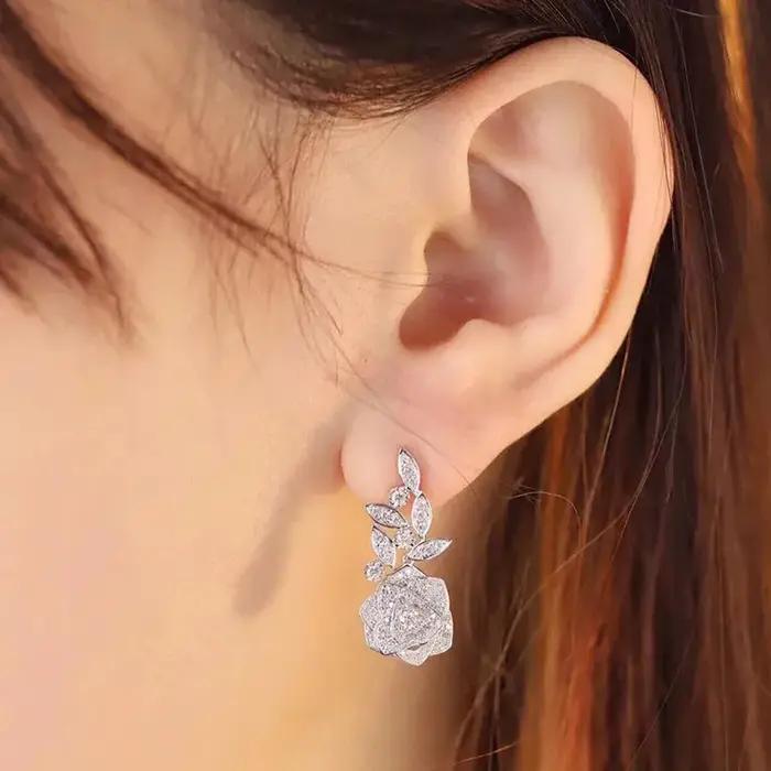 Boucles d'oreilles pendantes en argent sterling 925