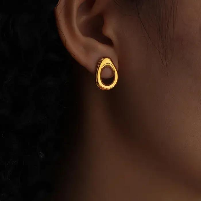 Boucles d'oreilles créoles géométriques pour femmes et filles