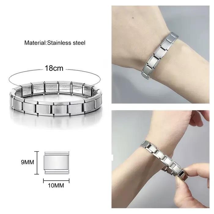 Bracelet à Breloques Coeur Romantique I Love Dad Mum You Dogs Links Bijoux en Acier Inoxydable Mode Classique Tendance Y2K Occasions Spéciales