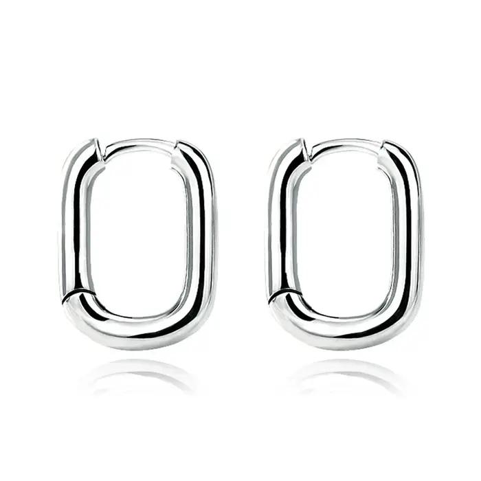 Boucles d'oreilles délicates en forme de U en argent sterling 925/plaqué or pour femmes, accessoires de mode pour fêtes et mariages