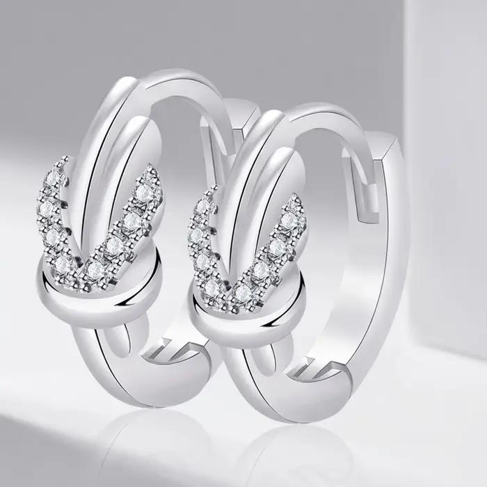 Boucles d'oreilles en argent sterling 925, bijoux simples et précieux pour femmes, bijoux exquis pou