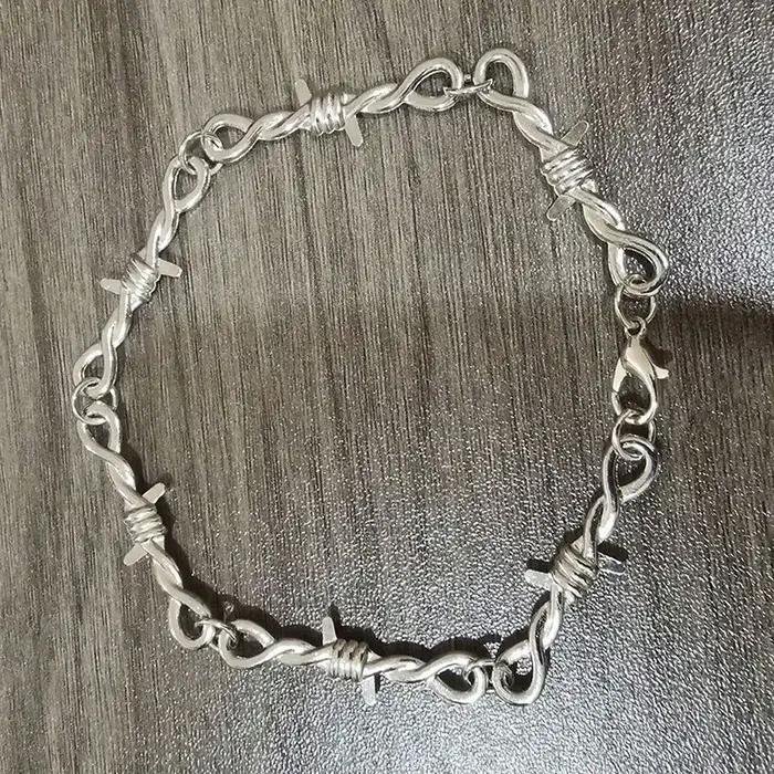 Hip-hop gothique Punk petit fil ronces fer unisexe tour de cou Bracelet femmes Style fil de fer barbelé petites épines Bracelet tour de cou cadeaux