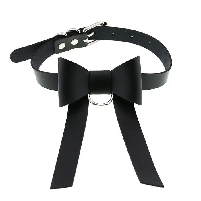 DIEZI Vintage doux Cool Hip Hop Rivet collier ras du cou Harajuku gothique Club noir PU cuir