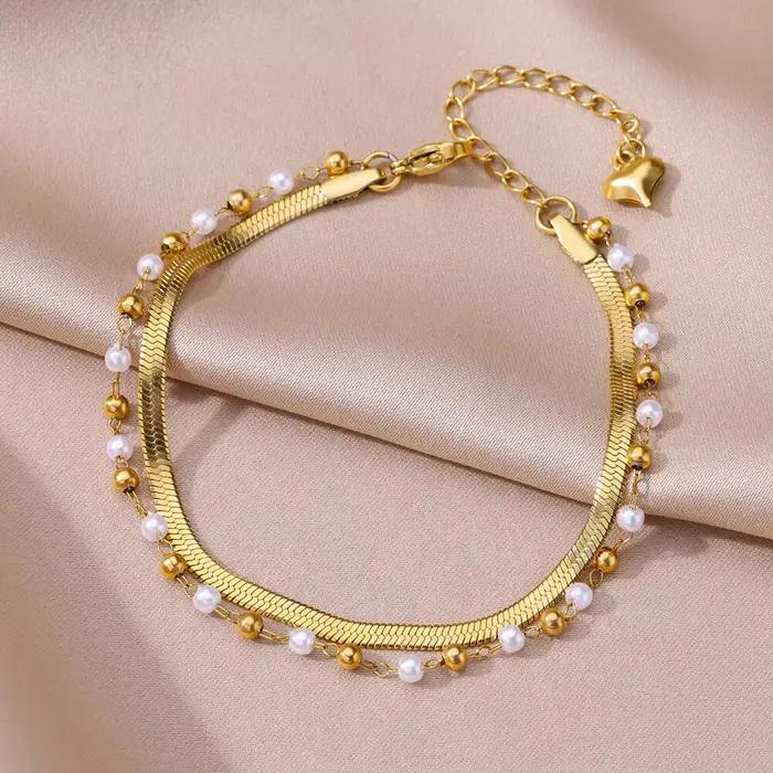Bracelets de cheville en acier inoxydable pour femme