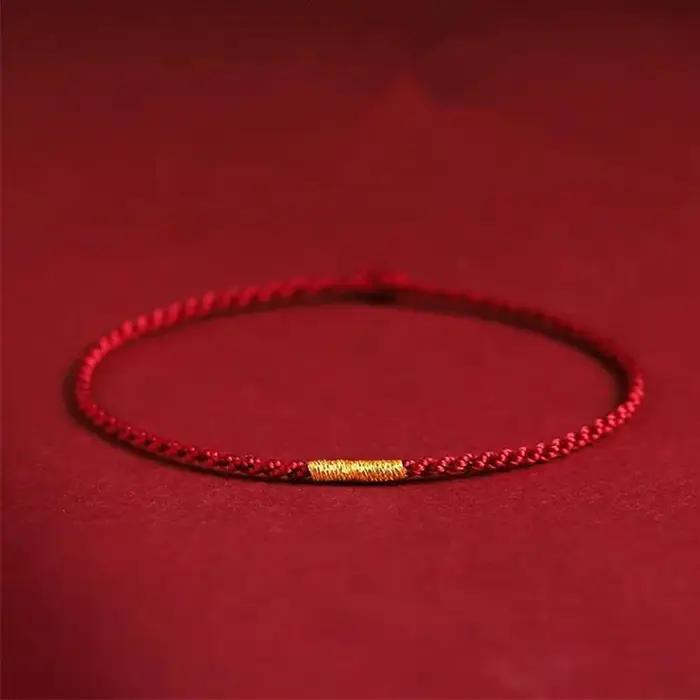Bracelet en corde rouge ethnie avec pendentif en perles rouges DIY, bracelet d'amitié pour femme, cadeau original pour mère, épouse, fille, amie pour occasions spéciales