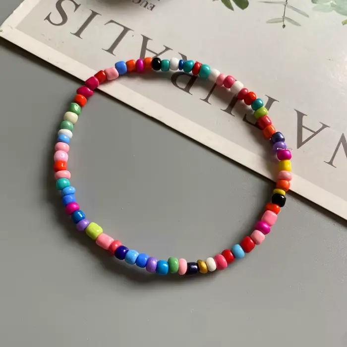 Bracelet de oral ille Blanc et Jaune de Style Bohème, Bijou Coloré à la Mode, Idéal comme Cadeau pou