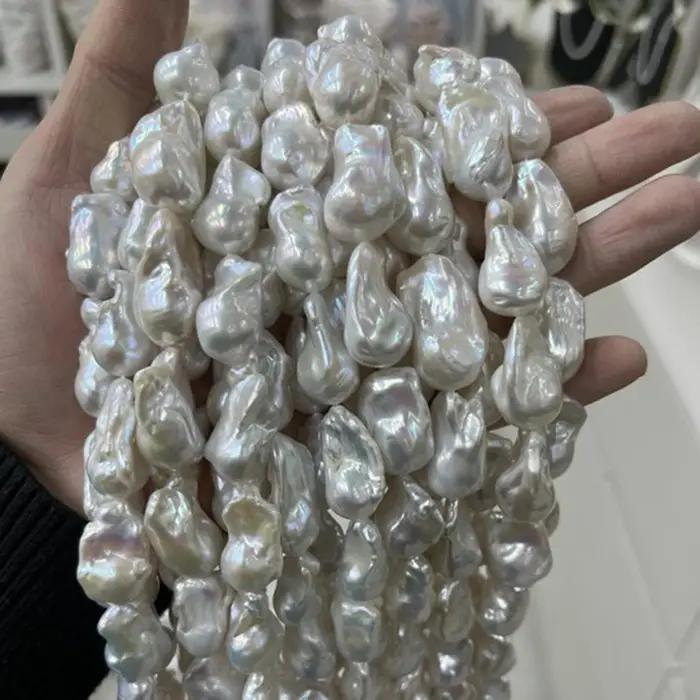 Perles naturelles irrégulières grandes 14x24-16x26mm