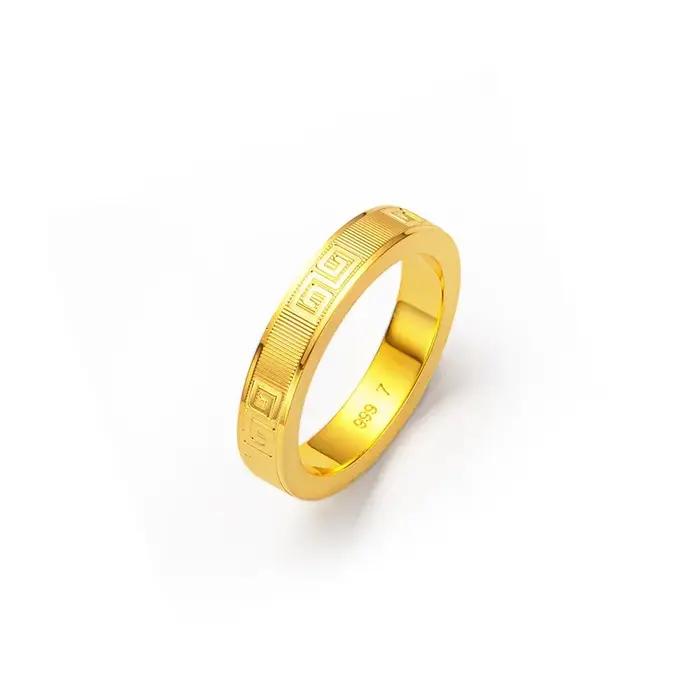 100% Original 18K or bijoux anneaux pour femmes bagues de mariage bohême fiançailles irrégulière Anillos Mujer 18 K or avec boîte