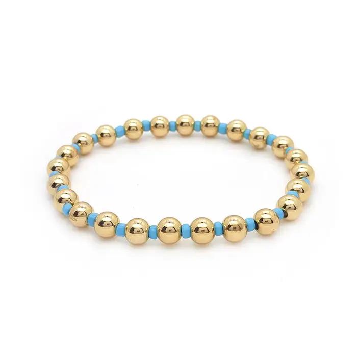 KKBEAD 18K plaqué or Bracelets Boho été perlé Bracelet extensible Y2k bijoux pour femmes accessoires Pulseras Mujer Moda