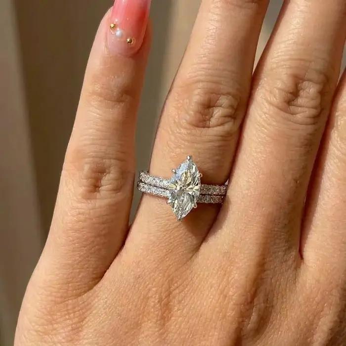 Bague en argent sterling 925 sertie de zirconium blanc élégante pour femmes occasions spéciales fiançailles mariage luxe haute qualité bijoux fins offres spéciales