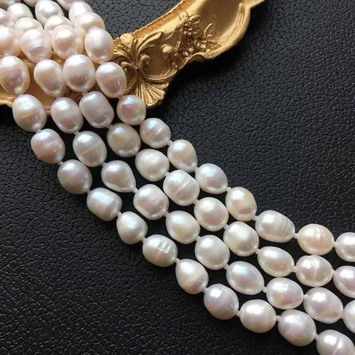 Collier classique long en perles d'eau douce COLARMIX fait main pour femmes occasions spéciales et tous les jours